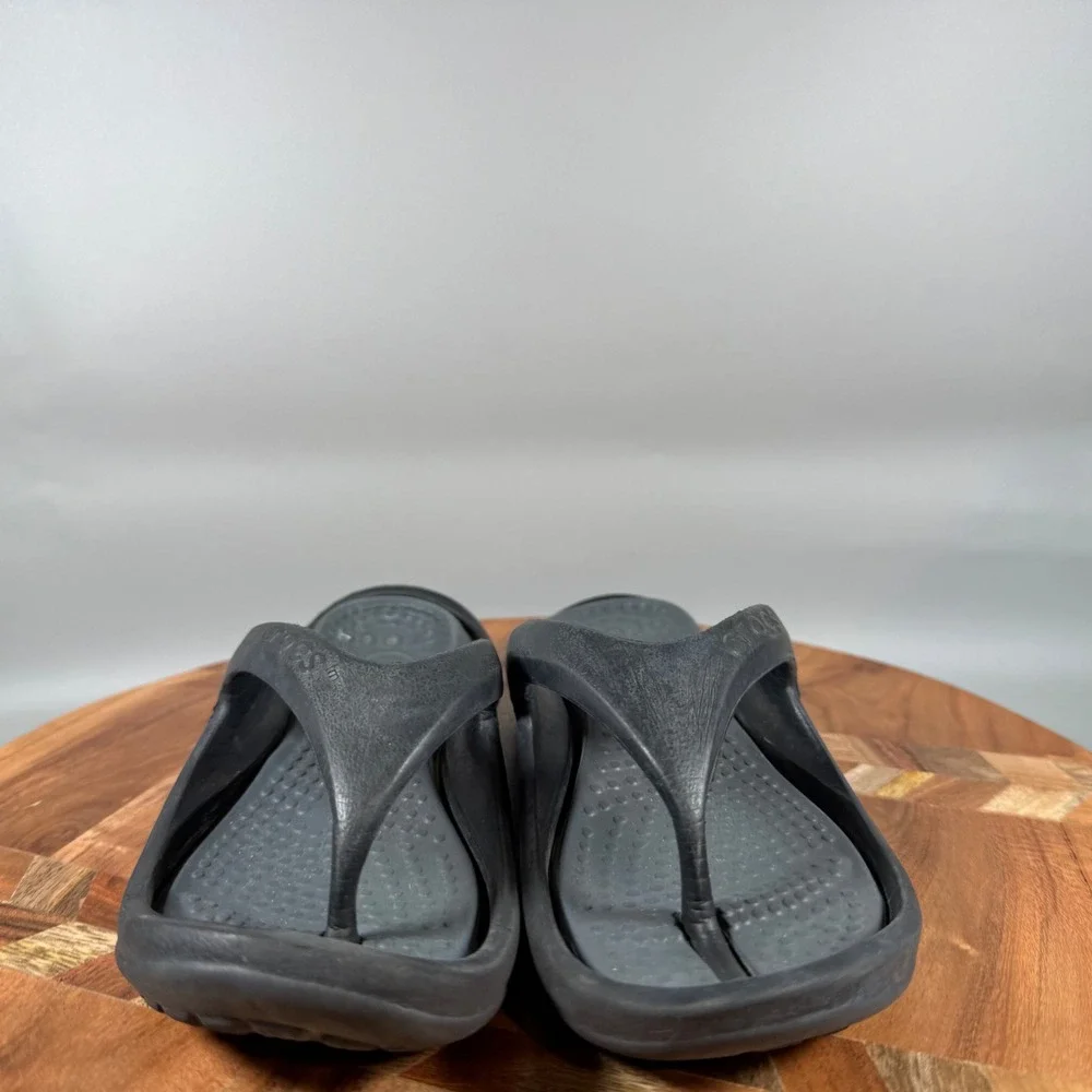 Crocs Kids Flip Flops Black Thong‎ Sandals Toddler Size 12 13